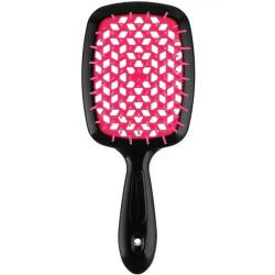 Щетка Superbrush с закругленными зубчиками черно-розовая, 17,5 х 7 х 3 см