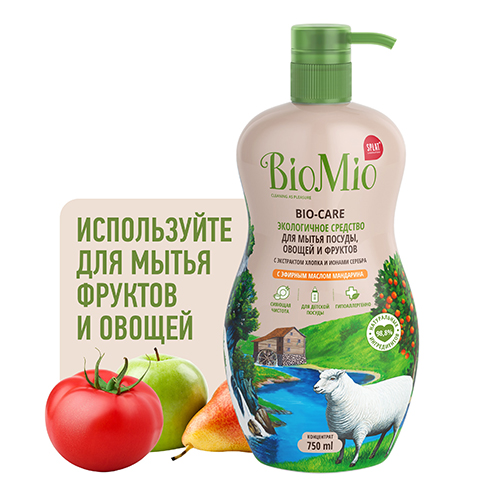 БиоМио Средство с эфирным маслом мандарина для мытья посуды, 750 мл (BioMio, Посуда)