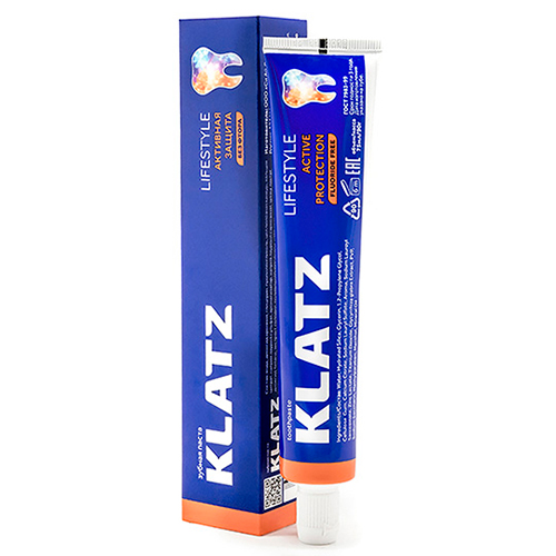 Клатц Зубная паста Активная защита без фтора, 75 мл (Klatz, Lifestyle)