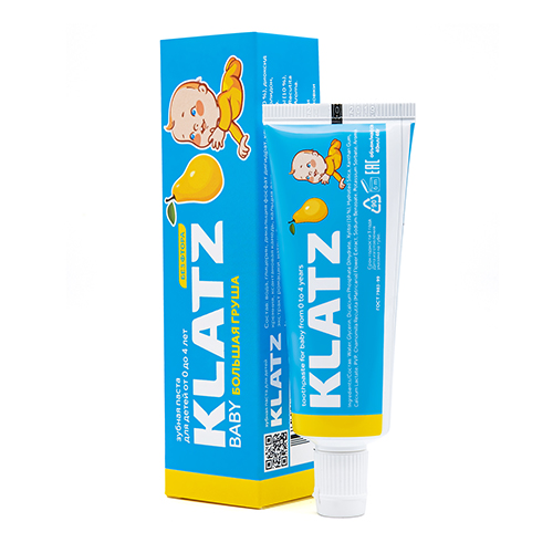 Клатц Зубная паста от 0 до 4 лет &quot;Большая груша&quot; без фтора, 40 мл (Klatz, Baby)