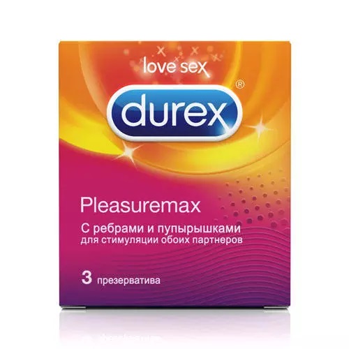 Дюрекс Презервативы Pleasuremax, 3 шт (Durex, Презервативы)