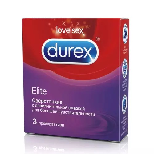 Дюрекс Презервативы Elite, 3 шт (Durex, Презервативы)