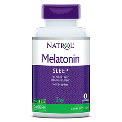 Натрол Мелатонин 3 мг, 240 таблеток (Natrol, Здоровый сон)
