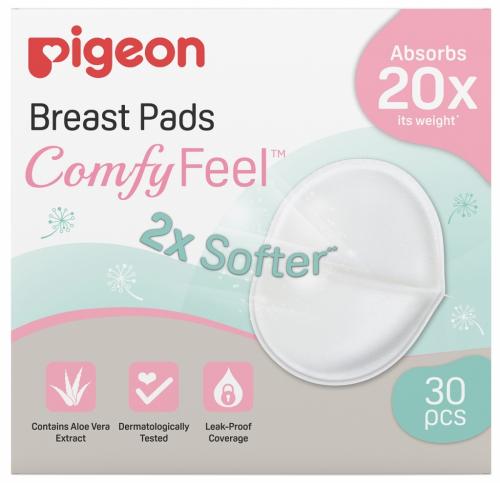 Пиджин Вкладыши для бюстгальтера с алоэ Comfy Feel Breast Pads, 30 шт (Pigeon, Грудное вскармливание)