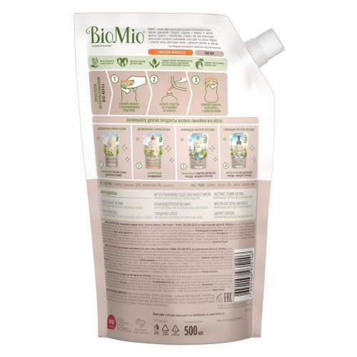 БиоМио Экологичное жидкое мыло с маслом абрикоса (сменный блок), 500 мл Refill (BioMio, Мыло), фото-2