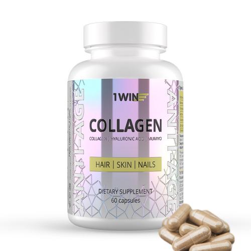 1Вин Комплекс &quot;Коллаген с гиалуроновой кислотой и витамином C&quot;, 60 капсул (1Win, Collagen)