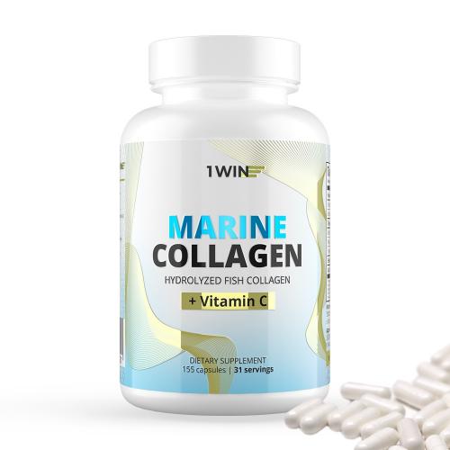 1Вин Комплекс «Морской коллаген с витамином С», 155 капсул (1Win, Collagen)