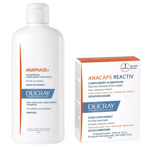 Дюкрэ Набор для борьбы с выпадением волос (шампунь 400 мл + БАД 30 капсул) (Ducray, Anaphase+)