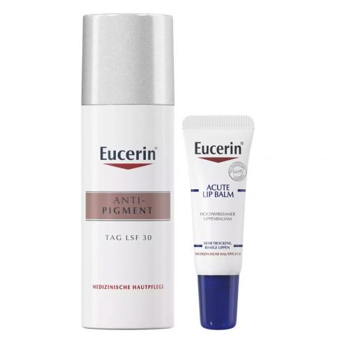 Эуцерин Набор для ухода за кожей (бальзам для губ, 10 мл + крем дневной SPF30+, 50 мл) (Eucerin, Anti-Pigment)