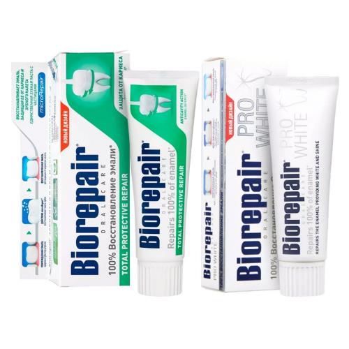 Биорепейр Набор зубных паст для комплексной защиты, 2х75 мл (Biorepair, Ежедневная забота)