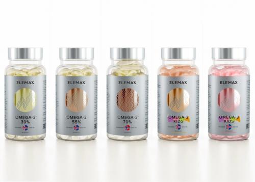 Элемакс Детский комплекс Omega-3 Kids с витаминами Е и Д и вкусом клубники, 90 жевательных капсул (Elemax, ), фото-3