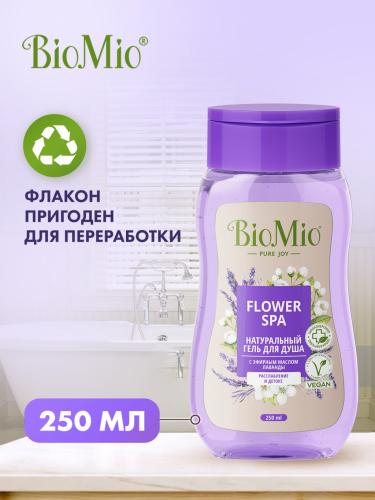 БиоМио Гель для душа с эфирными маслами лаванды Flower Spa 3+, 2 х 250 мл (BioMio, Для ванны и душа), фото-4