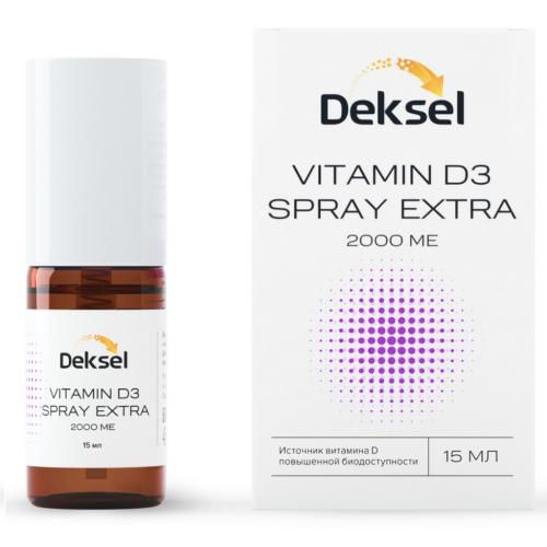 Дексел Витамин D3 Spray Extra 2000 МЕ со вкусом ананаса, 15 мл (Deksel, )
