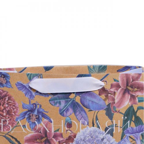 Пакет крафтовый подарочный «Вдохновляй», 22 × 17,5 × 8 см (Подарочная упаковка, Пакеты), фото-3