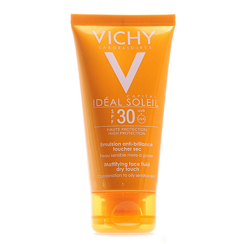 Виши Солнцезащитная матирующая эмульсия Dry Touch для жирной кожи лица SPF 30, 50 мл (Vichy, Capital Soleil)