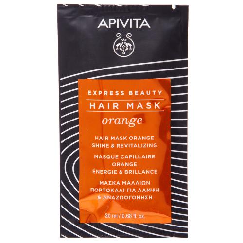 Апивита Маска для волос блеск и жизненная сила с апельсином, 20 мл (Apivita, Express Beauty), фото-2
